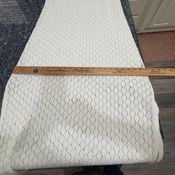 Boston Proper Ivory Crochet Knit Maxi Dress Size L - Picture 10 of 15